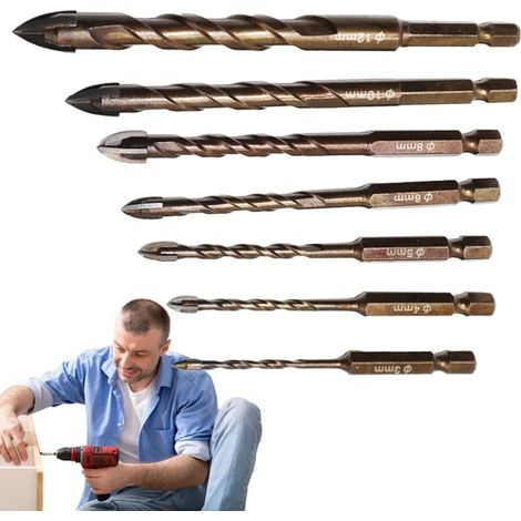 Mèches À Béton Pour Perceuse À Percussion - Forets Carrelage - Lot De 7
