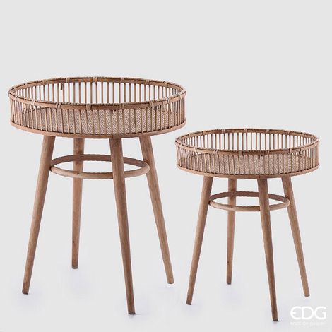 EDG Enzo De Gasperi Tavolo Bamboo 2 Pz Colore Natural