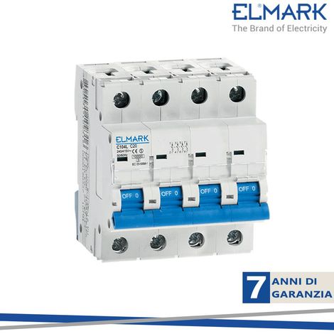 INTERRUTTORE AUTOMATICO C104L/6A 4P 10KA C6A CURVA C