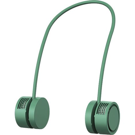 GARRYFIZH Ventilateur de cou Portable, Mini chargeur USB, mains libres, sans lame, suspendu avec fonction d'aromathérapie, pour l'extérieur, vert