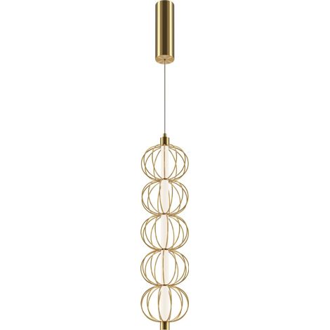 Maytoni Golden Cage Plafonnier suspendu moderne doré 3000K 1050lm