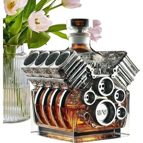 Distributeur de liqueur – Décanteur Vodka inspiré du moteur V8, gadget de bar, décoration de vin pour la fête des pères, la Saint-Valentin, un mariage (1/5)