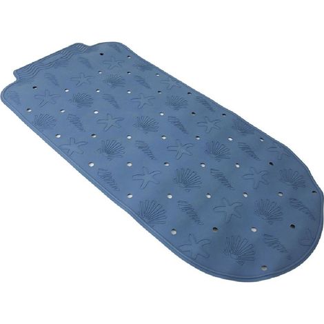 Tappeto tappetino con fondo ventose antiscivolo per vasca da bagno blu avio CON PLASTICA PROFUMATA (1/5)