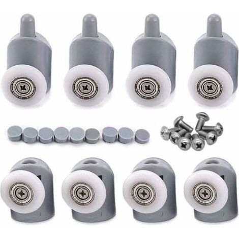 Candyse 23mm 8 Pcs Galet Rouleau Roulette Roue pour Porte de Douche, Roulettes Coulissantes Porte Salle de Bain (1/5)