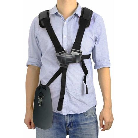 Sangle d'épaule de tondeuse - Sangle de harnais de tondeuse à double épaule avec ceinture en nylon durable réglable pour débroussailleuse ou jardinage--TRIMEC (1/2)