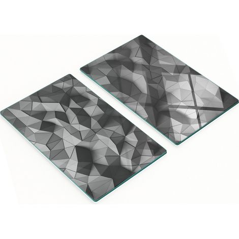 Juego de tablas de cocina de vidrio templado con gr谩ficos 3D, 2 x 30 x 52 cm.