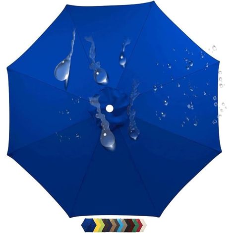 Auvent de Rechange pour Parasol de Terrasse, 6 Baleines/8 Baleines Toile de Rechange pour Parasol D'extérieur, Protection UV50+, Tissu Polyester, Imperméable, Toile de Parasol Déporté(M15,270 cm 8.8ft (1/5)