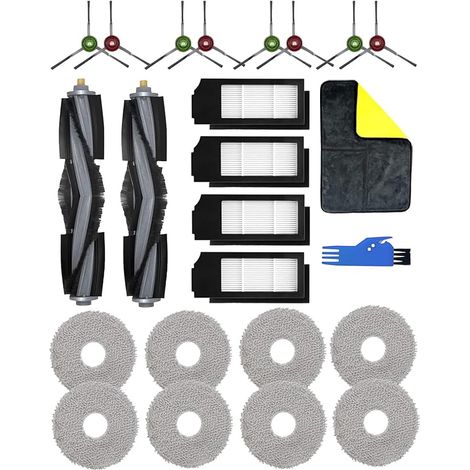 Ensemble de 24 pièces de Rechange pour Aspirateur Ecovacs DEEBOT X1 Omni, X1e Omni,kit d&39accessoires X1 Turbo: 2 Brosses Prin (1/5)