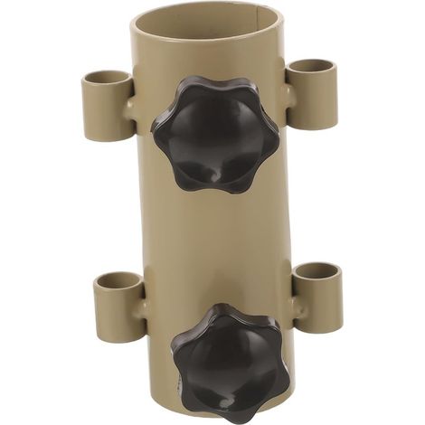 Stabilisateur pour arceau de tente double - Métal - Point de fixation pour arceau de tente de camping - Base de réglage pour arceau - 10 x 3,7 cm - Kaki (1/5)