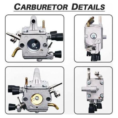 Carburateur pour STIHL FS120 FS200 FS250 FS300 FS350 FR350 Débroussailleuse, Accessoire FS 250 Pièces de Rechange Carbu Kit avec Filtre à Air, Joint, Bougie, Pompe Amorcage