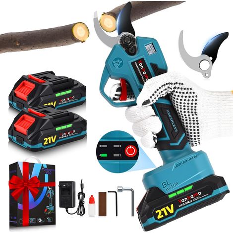 Secateur Electrique Sans Fil 50mm Sécateur Électrique à Batterie ouverture maximale 50mm,sk5,moteur sans balais,22000mah batteries, écran lcd,mode sûr,léger,pour arbres jardin et verger (1/5)