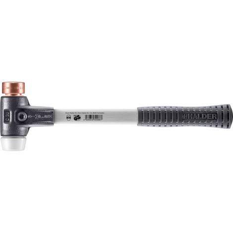 HALDER SIMPLEX Hammer Kupfer / Superplastik mit verstärktem Tempergussgehäuse und Glasfaserstiel - D=30 mm - 3747.030 (1/5)