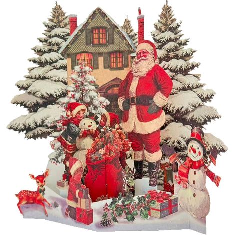 Carte De Noël Musicale - Scène 3D Avec Maison Enneigée Et Arbre De Noël - Pour Enfants Famille Et Amis - 2 Pièces (1/5)