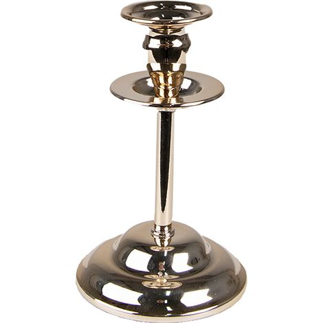 Bougeoir Classique en Fer Doré Chandelier Décoratif pour Table et Buffet 10 x 15 cm - PANGIVO (1/5)