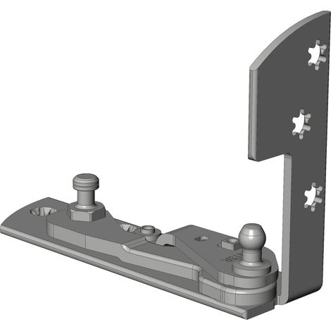 Winkhaus Ecklager activPilot Topstar - Eckumlenkung für Tür- und Fensterflügel bis 130kg - Eurofalz 29mm Versatz 13mm rechts, Stahl verzinkt silberfärbig
