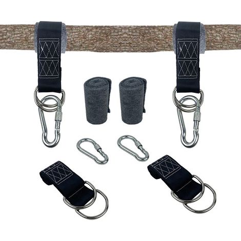 1 kit de suspension pour balançoire d'arbre, sangles réglables sans perçage, pour balançoires enfants/adultes et hamacs, usage extérieur (1/3)