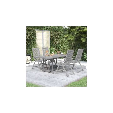 Ensemble à manger de jardin 5 pcs Bois d'acacia massif (1/5)