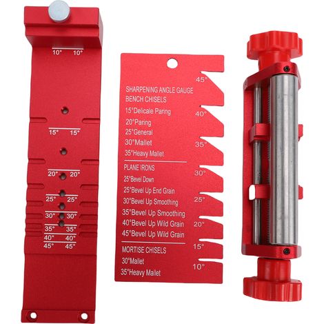 Chisel Sharpening Jig [Honing Guide System] Alliage d'Aluminium Professional Jig de Polissage avec Fixture d'Angle Précise et Guide pour Chisels de Menuiserie  Fixation Précise et Facile (1/5)