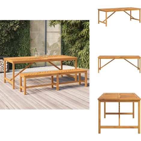 Garten-Esstisch 200x90x74 cm Massivholz Akazie - Gartenstuhl - Holztisch - Esszimmertisch - Akazienholz - Gartenmöbel