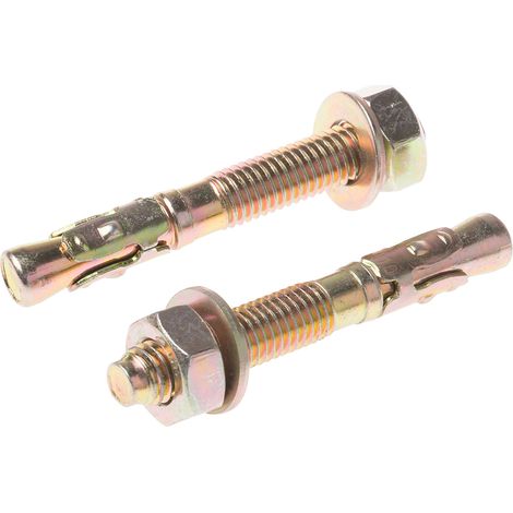 Rs Pro – Goujon d'assemblage en acier au carbone M10 – Longueur 75mm – Lot de 10 unités – Pour fixation béton armé