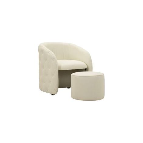 Fauteuil Zagabria avec pouf capitonné design élégant (1/5)