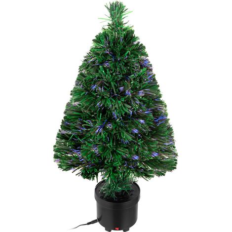 CASARIA® 66 cm Christmas Tree Fibre Optic Lighting in 9 Colours Compact & Space-Saving Design 3m Power Cable Indoor Use Festive & Reusable Xmas Decoration (1/5)