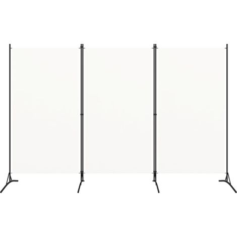 Paravent Cloison de séparation 3 panneaux, Pour Jardin, Balcon, Terrasse Blanc crème 260x180 cm OIB8449E (1/5)