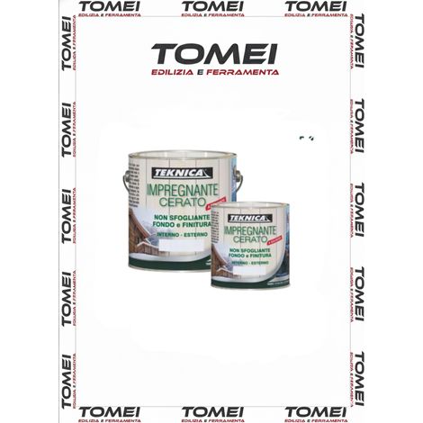 Teknica Impregnante alsolvente cerato per Legno Interno Esterno 750 ml - Quantità confezione: 2,5 LT - Colore: NOCE SCURO 0641