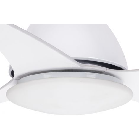 Tulipa recambio ventilador Gregal blanco con lámpara de cristal en el centro