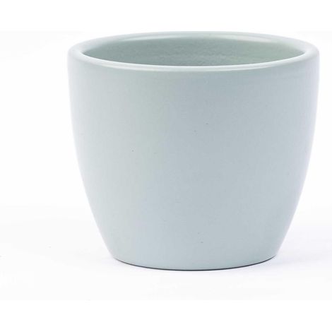 Cache-pot Rond en Céramique Vert Menthe Mat pour Succulentes et Cactus Ø 7,5 x H 6 cm - PANGIVO