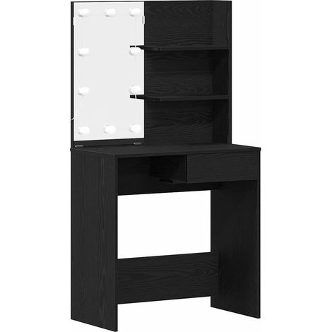 Maison Exclusive - Tavolo da Trucco con cassetto Rovere Nero 74,5 x 40 x 141 cm