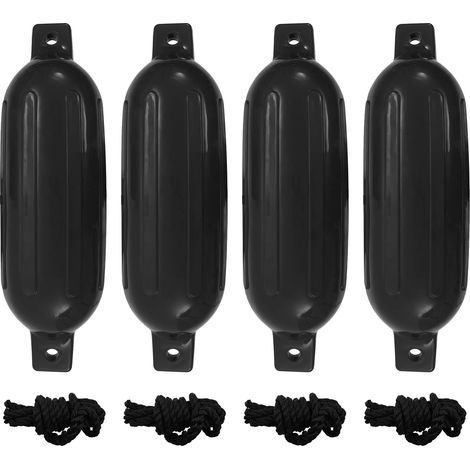 vidaXL Parachoques para barco 4 unidades PVC negro Ø 16x58 cm (1/5)