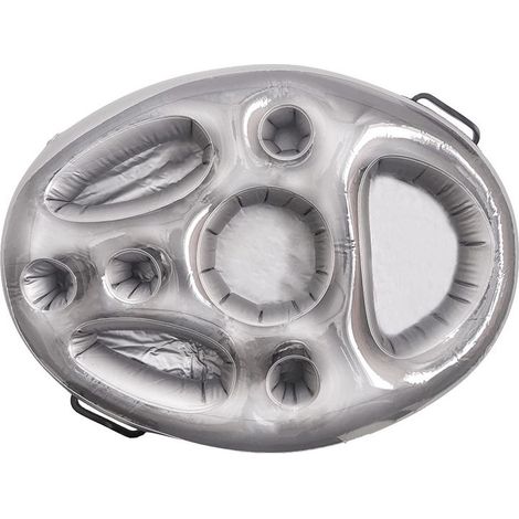 Schwimmende Poolbar, schwimmende Poolbar mit 8 Löchern, aufblasbarer Getränkehalter, aufblasbares schwimmendes Bartablett, schwimmende Spa-Bar, 5070 cm (grau) (1/5)