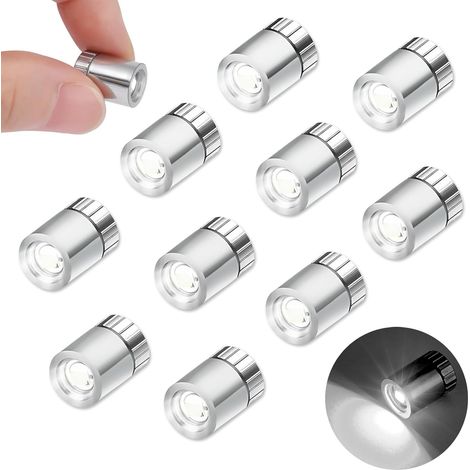 10 Pièces Mini Lampe LED, Petite LED a Pile, Mini Lumière Maison de Poupée, Lampe LED Miniature pour Décorations de Fête, Vitrines, Bricolage, Éclairage de Maison de Poupées (Blanc) (1/5)