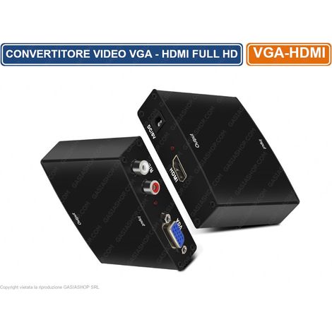 ADATTATORE CONVERTITORE DA VGA AD HDMI AUDIO RCA (1/4)
