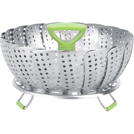 Panier vapeur en acier inoxydable pliable, panier de cuisson pour légumes, fruits et plats, ustensile de cuisine polyvalent. (1/5)