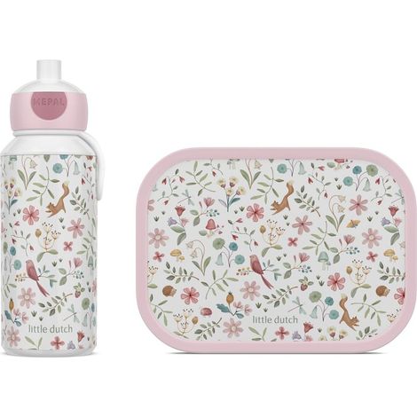 Set Déjeuner Campus - Set de Déjeuner pour Enfants avec Bouteille de Boisson Pop-up et Panier-repas - Set de Déjeuner pour L'école - Lavable au Lave-Vaisselle - 400 + 750 ml - Fairy Wonders (1/5)