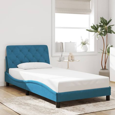 Estructura de cama sin colchón terciopelo azul 100x200 cm vidaXL (1/5)