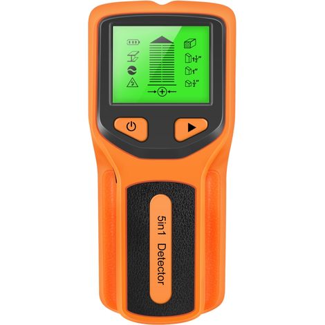 Détecteur de montants 5 en 1 avec écran LCD haute définition et alarme sonore, scanner mural pour détection bois, câbles AC et métaux. (1/2)