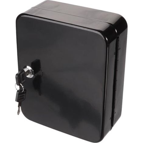 Perel Armoire à clés avec serrure cylindrique, 20 crochets, avec 2 clés, noir (1/5)
