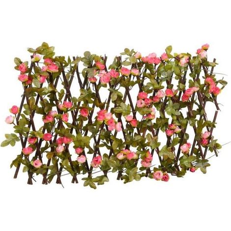 Support pour fleurs de lierre artificiel rétractable rose foncé, 180 x 20 cm (1/5)