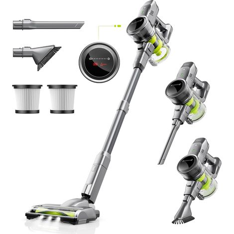 Aspirateur sans Fil 26000pa, Aspirateur Balai sans Fil avec 3 Modes, Écran LED, Batterie Amovible, Collecteur De Poussière De 1,5 L, Adapté Aux Sols Durs, Tapis, Voitures Et Poils d'animaux (1/5)