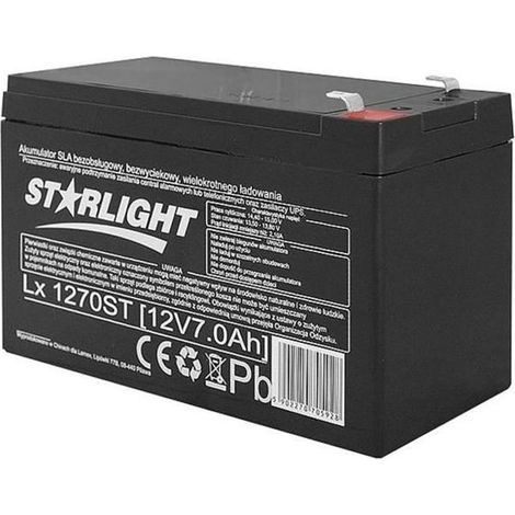 Batterie gel 12V 7Ah rechargeable sans entretien LX1270 - LX - sans fuite et sans entretien (1/2)