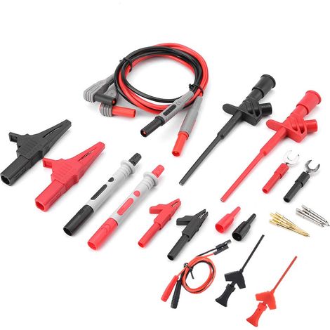 Kit de Crochets de Test P1300E 24 Pièces pour Multimètre Numérique – Câbles de Sonde Remplaçables avec Pointe Flexible, Compatible avec la Plupart des Multimètres (1/4)