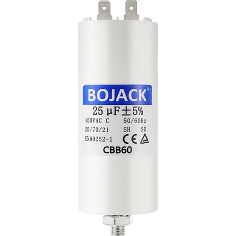 CBB60 25uF 450V Condensateur de Démarrage moteur de Moteur pour Pompe de Piscine 25µF 450 Volt 40x95MM Connecteur M8 50/60Hz (1/5)