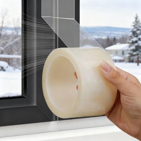 Nastro sigillante trasparente per finestre, 2 pezzi, 5 cm x 20 m Il nastro sigillante trasparente per finestre impedisce alle correnti d'aria di passare attraverso fessure, finestre e condizionatori d