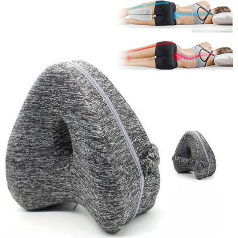 Almohada de alineación de piernas para aliviar el dolor de cadera/ciática, mejora la calidad del sueño, sin marca. (1/5)
