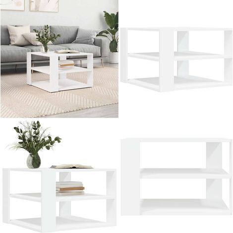 Couchtisch Weiß 59,5x59,5x40 cm Holzwerkstoff - Couchtisch - Wohnzimmerstil - Holzwerkstoff Möbel - Weißer Couchtisch - Beistelltisch - Home & Living (1/5)