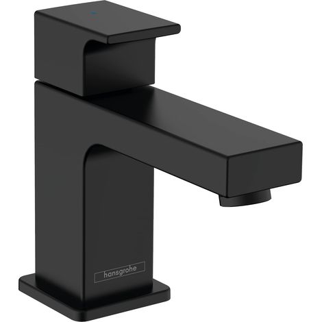 Robinet de lave-mains 70 eau froide sans tirette ni vidage, noir mat, 71592670 (1/5)