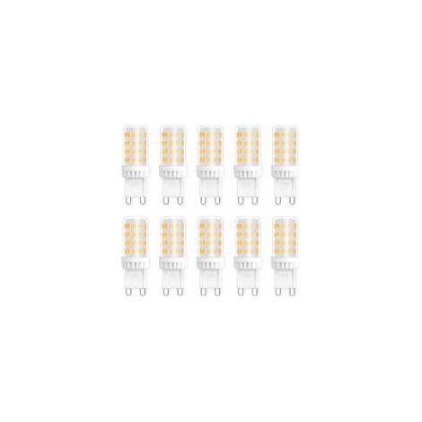 Ampoules LED G9 5W, Equivalente 40W 50W Halogène Lumière, 450LM, Blanc Neutre 4000K, AC 220V, Culot G9 Standard, économie d'énergie, pour Ceiling Lighting, Kitchen, Chambre, Salon, Pack de 10 (1/5)
